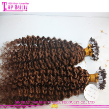 Kinky Curly Double Beads Brasilianische Remy Menschenhaar-Schleife Micro Ring Haarverlängerungen Für Schwarze